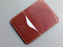 Load image into Gallery viewer, Chestnut Buttero Italian Leather 3 Pocket Bifold Card Wallet
