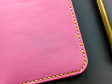 Load image into Gallery viewer, Pink and Turquoise Italian Leather Field Notes Notebook Cover
