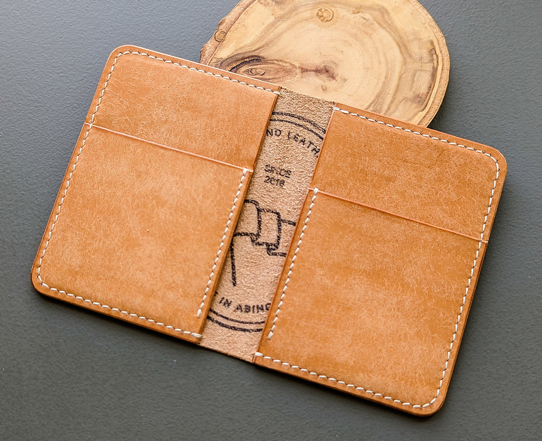 Signature Line: 4 Pocket Natural Italian Leather Vertical Wallet
