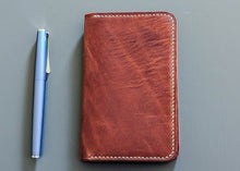 Load image into Gallery viewer, Wicket and Craig Buck Brown Harness Leather Field Notes Notebook Cover
