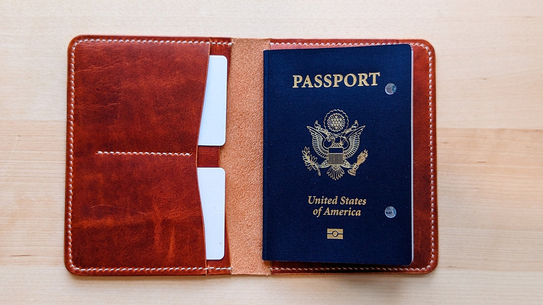 Horween English Tan Dublin Leather Passport Cover
