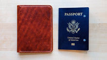 Load image into Gallery viewer, Horween English Tan Dublin Leather Passport Cover
