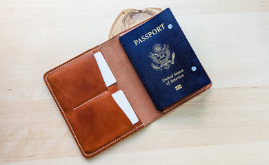 Wickett and Craig Buck Brown Harness Leather Passport Cover