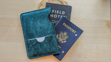 Load image into Gallery viewer, Ortensia Blue Badalassi Carlo Leather Passport/ Field Notes Sleeve
