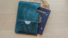 Load image into Gallery viewer, Ortensia Blue Badalassi Carlo Leather Passport/ Field Notes Sleeve
